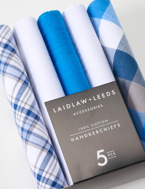 Laidlaw + Leeds Check Hankies, Navy product photo View 02 L