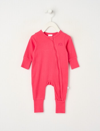 Teeny Weeny Sleep Rib Sleepsuit, Pink product photo