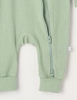 Teeny Weeny Sleep Rib Sleepsuit, Sage Green product photo View 02 S