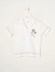 Mac & Ellie Embroidered Palm Short Sleeve Shirt, Rice product photo