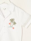 Mac & Ellie Embroidered Palm Short Sleeve Shirt, Rice product photo View 02 S