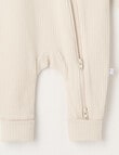 Teeny Weeny Sleep Rib Sleepsuit, Stone product photo View 02 S