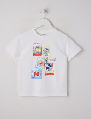 Mac & Ellie Postcards Short Sleeve Tee, Milk product photo