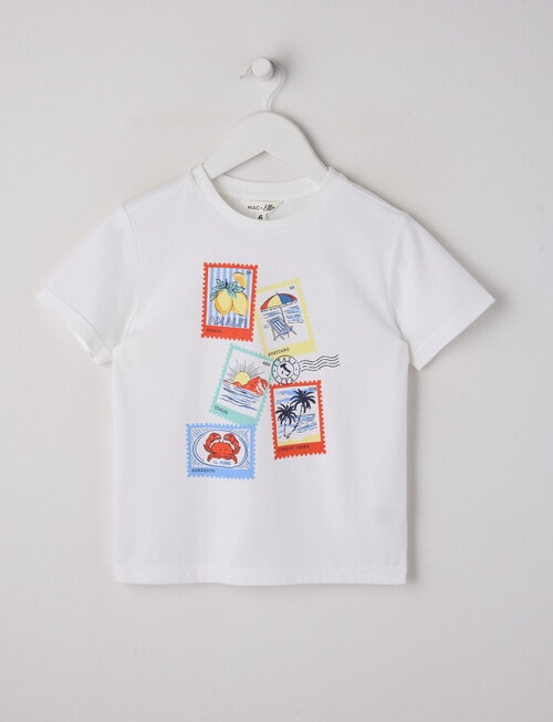 Mac & Ellie Postcards Short Sleeve Tee, Milk product photo