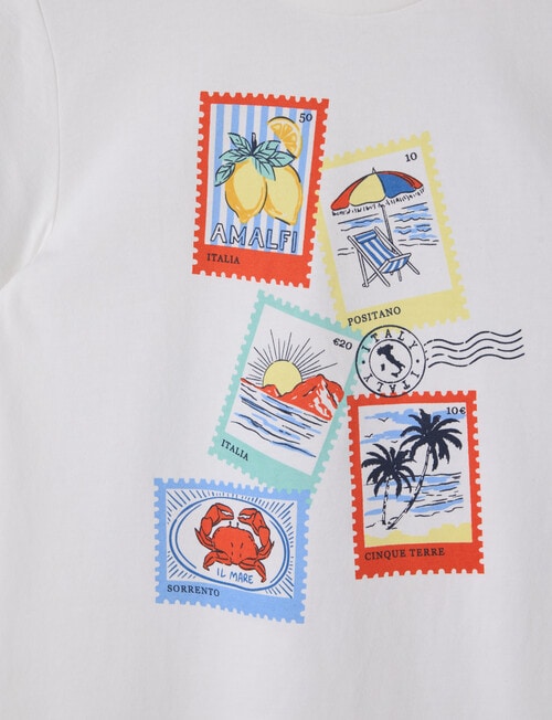 Mac & Ellie Postcards Short Sleeve Tee, Milk product photo View 02 L