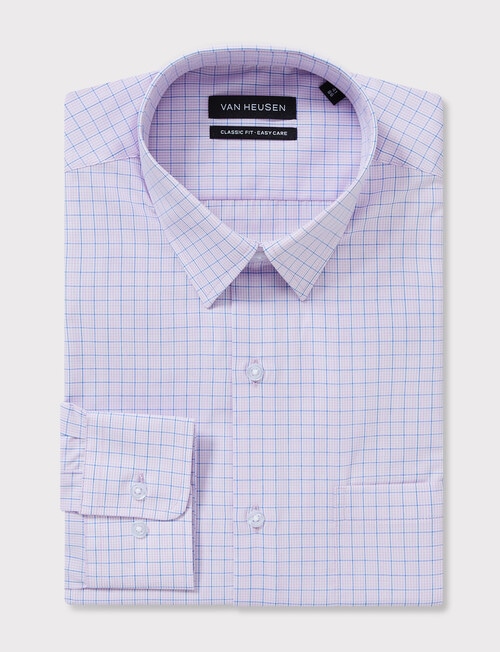 Van Heusen Classic Long Sleeve Check Shirt, Purple product photo View 04 L