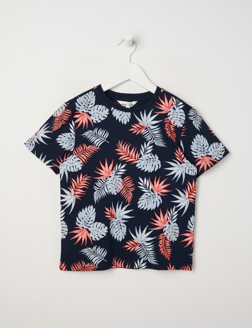 Mac & Ellie Palm Leave Short Sleeve Tee, Navy product photo