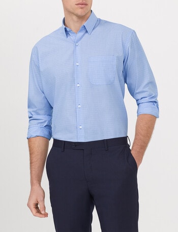 Van Heusen Classic Long Sleeve Check Shirt, Blue product photo