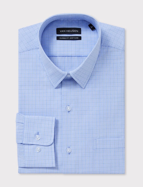Van Heusen Classic Long Sleeve Check Shirt, Blue product photo View 04 L