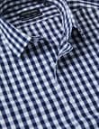 Van Heusen Tailored Long Sleeve Mid Check Shirt, Navy product photo View 03 S