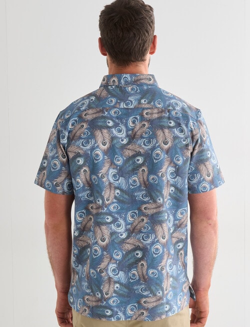 Gasoline Texture Marina Short Sleeve Shirt, Blue product photo View 02 L