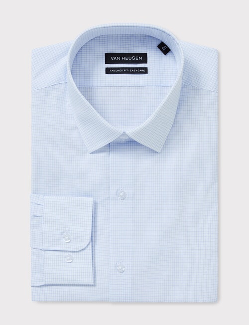 Van Heusen Tailored Long Sleeve Check Shirt, Blue product photo View 04 L