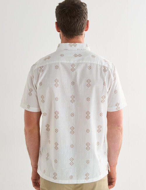 Gasoline Venice Ditsy Slub Short Sleeve Shirt, Beige product photo View 02 L