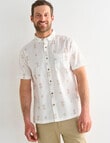 Gasoline Venice Ditsy Slub Short Sleeve Shirt, Beige product photo View 05 S