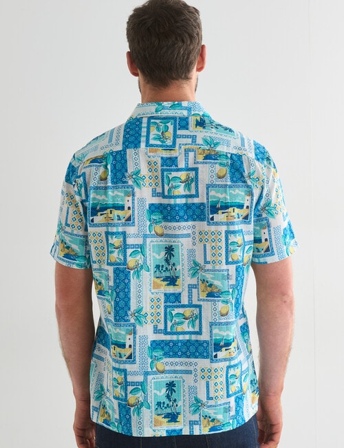 Gasoline Bella Slub Short Sleeve Shirt, Blue product photo View 02 L