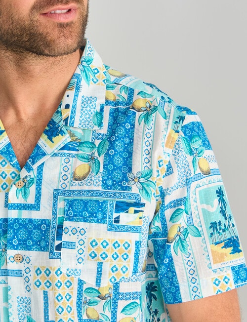 Gasoline Bella Slub Short Sleeve Shirt, Blue product photo View 06 L