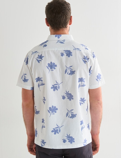 Gasoline Texture Maria Short Sleeve Shirt, White product photo View 02 L