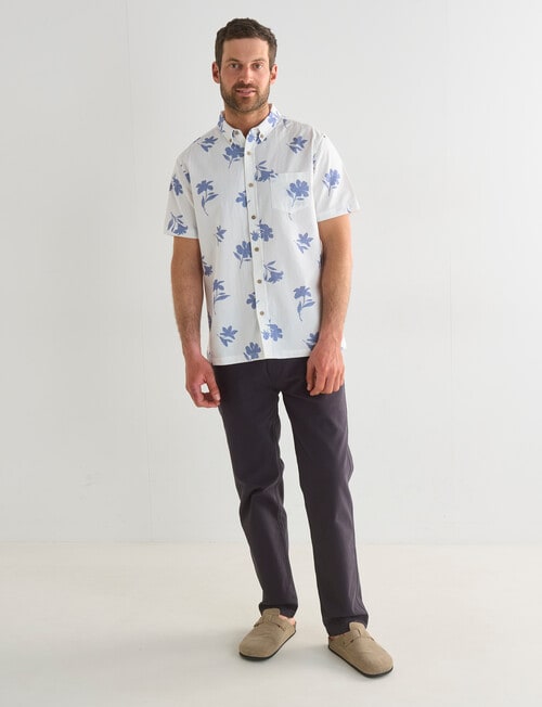 Gasoline Texture Maria Short Sleeve Shirt, White product photo View 06 L