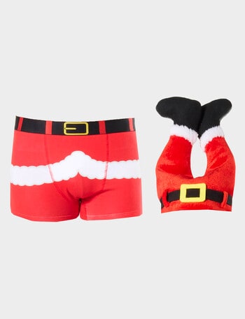 Mitch Dowd Xmas Trunk & Santa Pants Hat Set, Red product photo