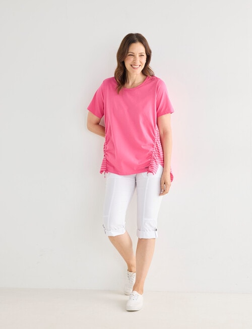 Line 7 Coaster Panelled Tee, Pink product photo View 03 L