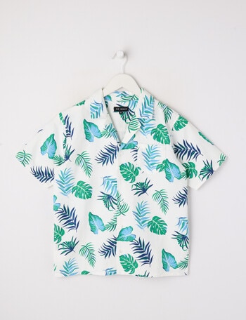 No Issue Aloha All Over Print Short Sleeve Shirt, Apple & White product photo