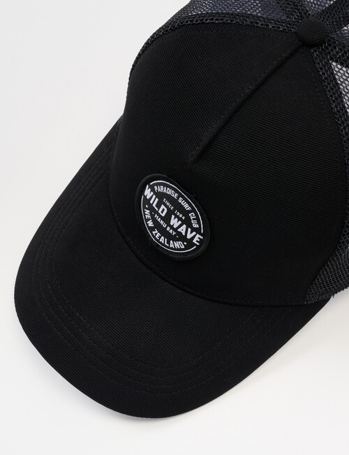 Gasoline Wild Wave Trucker Cap, Black product photo View 03 L