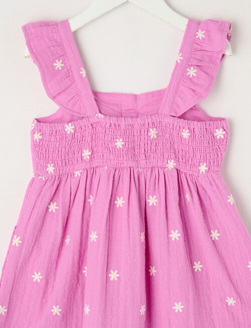 Mac & Ellie Embroidered Daisies Bow Dress, Electric Lavender product photo View 02 L