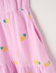Mac & Ellie Embroidered Pineapples Flutter Sleeve Dress, Pastel Lilac product photo View 03 S