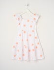 Mac & Ellie Embroidered Daisies Flutter Sleeve Dress, White product photo