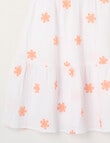 Mac & Ellie Embroidered Daisies Flutter Sleeve Dress, White product photo View 03 S