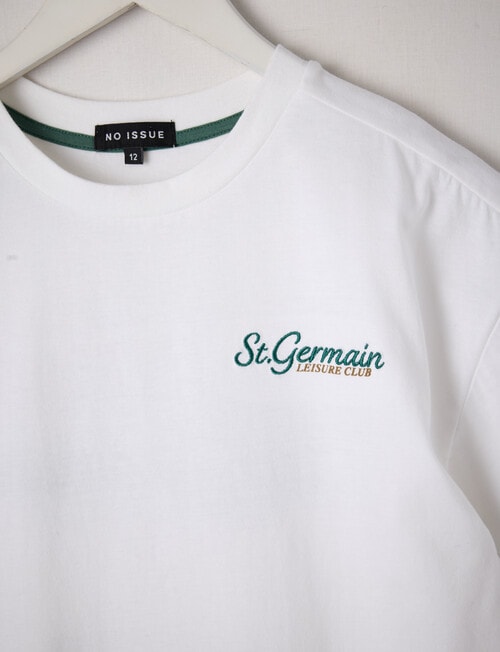 No Issue St Germain Leisure Club Short Sleeve Tee, White product photo View 03 L