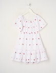 Mac & Ellie Strawberry Daisy Cut Out Back Embroided Dress, Vanilla product photo