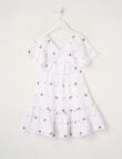 Mac & Ellie Strawberry Daisy Cut Out Back Embroided Dress, Vanilla product photo View 02 S