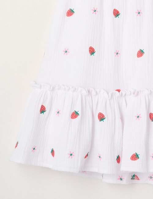 Mac & Ellie Strawberry Daisy Cut Out Back Embroided Dress, Vanilla product photo View 03 L