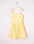 Switch Balloon Hem Tie Strap Dress, Pale Lemon product photo