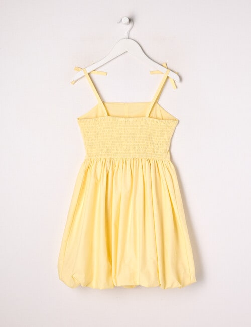 Switch Balloon Hem Tie Strap Dress, Pale Lemon product photo View 02 L