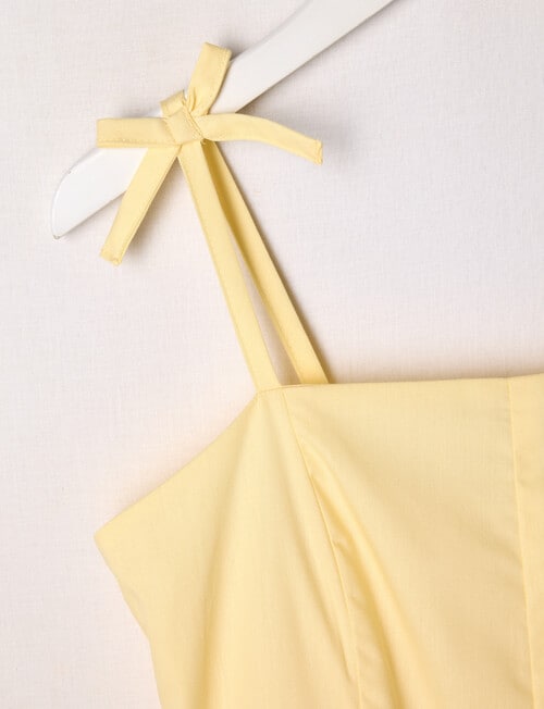 Switch Balloon Hem Tie Strap Dress, Pale Lemon product photo View 03 L