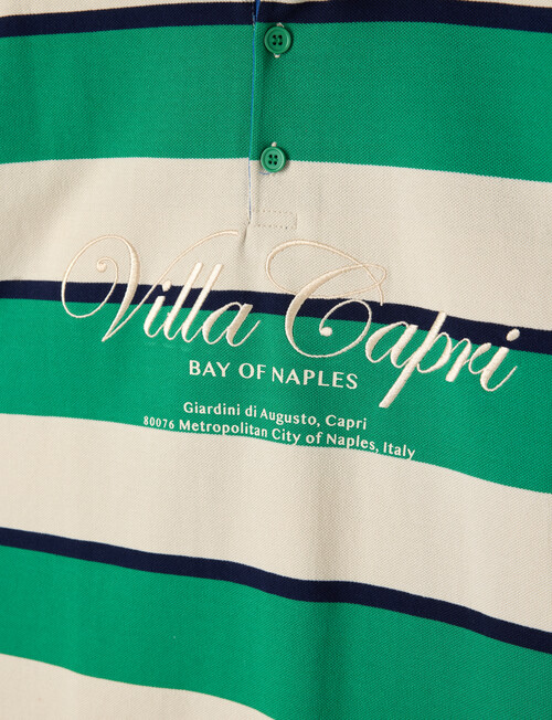 No Issue Stripe Short Sleeve Polo, Green product photo View 02 L