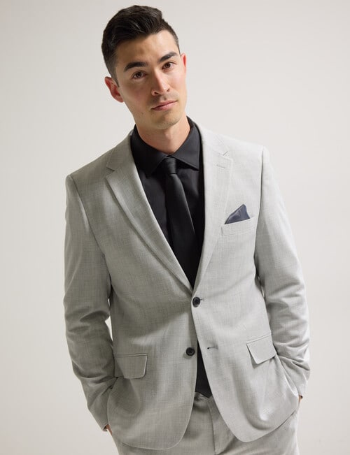 Laidlaw + Leeds Texture Stretch Tailored Jacket, Light Grey product photo