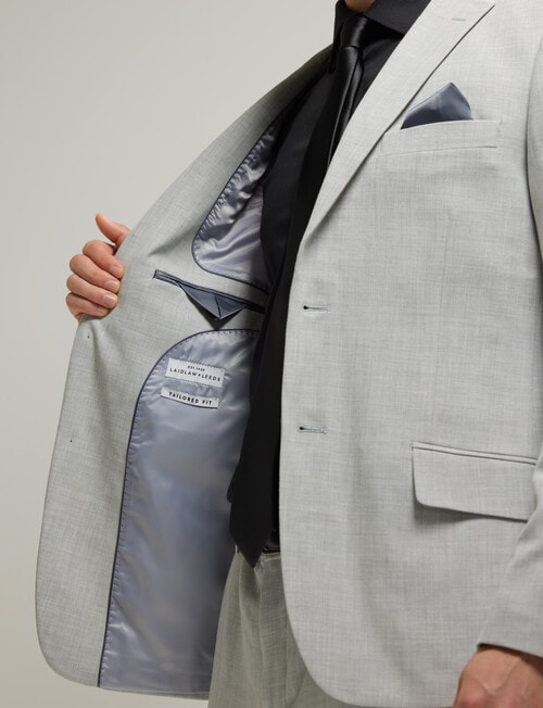 Laidlaw + Leeds Texture Stretch Tailored Jacket, Light Grey product photo View 06 L