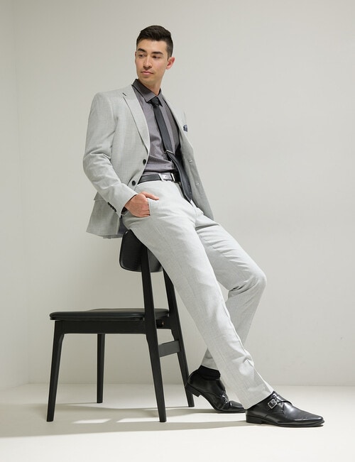 Laidlaw + Leeds Texture Stretch Tailored Pant, Light Grey product photo View 05 L