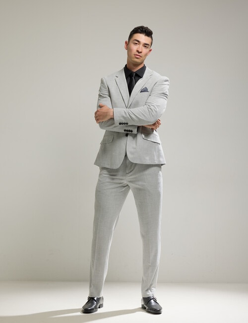 Laidlaw + Leeds Texture Stretch Tailored Jacket, Light Grey product photo View 03 L