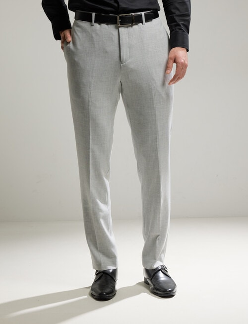 Laidlaw + Leeds Texture Stretch Tailored Pant, Light Grey product photo