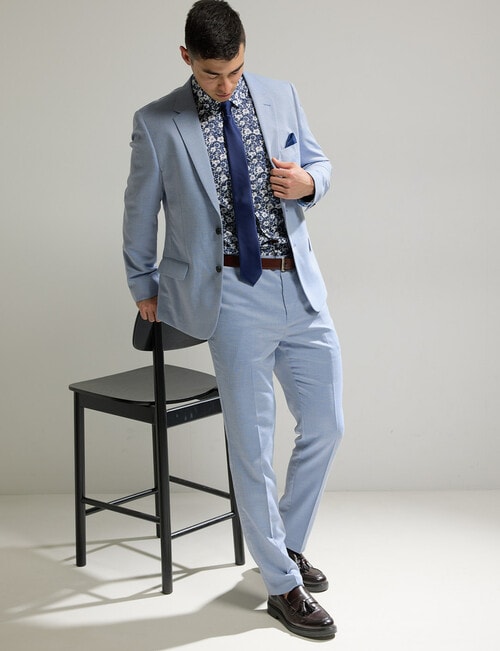 Laidlaw + Leeds Texture Stretch Tailored Pant, Light Blue product photo View 03 L