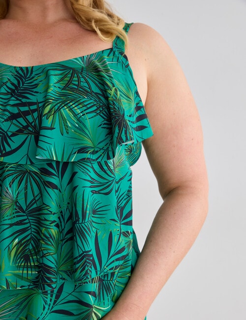 Zest Resort Curve Palm Tiered Tankini, Green product photo View 04 L