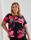 Zest Resort Curve Floral Ruched Side Swim Tee, Bold Red product photo