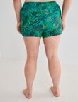 Zest Resort Curve Palm High Waisted Boyleg Brief, Green product photo View 02 S