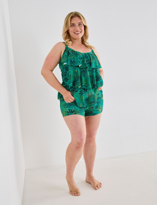 Zest Resort Curve Palm High Waisted Boyleg Brief, Green product photo View 03 L