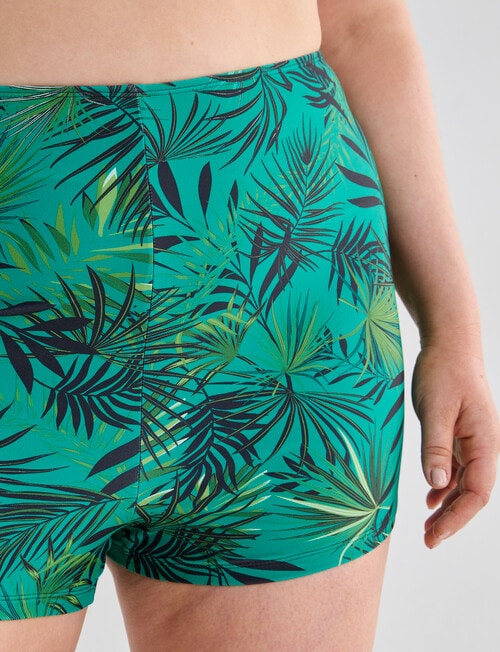 Zest Resort Curve Palm High Waisted Boyleg Brief, Green product photo View 04 L