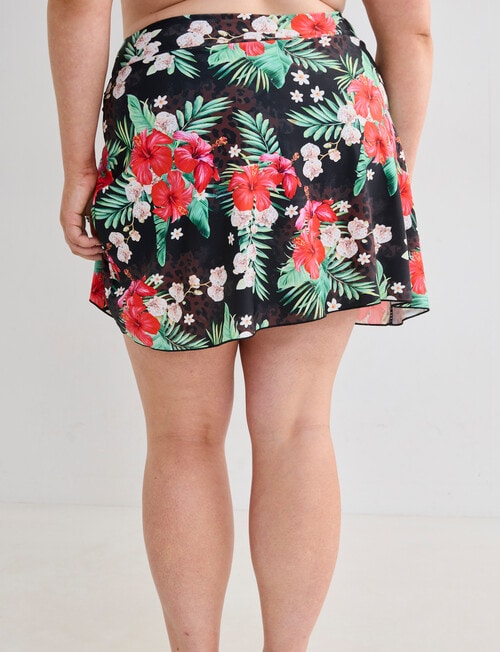 Zest Resort Curve Ruched Swim Skort, Hot House & Animal product photo View 02 L